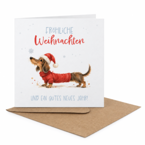 Weihnachtskarte – Dackel – 5er Set
