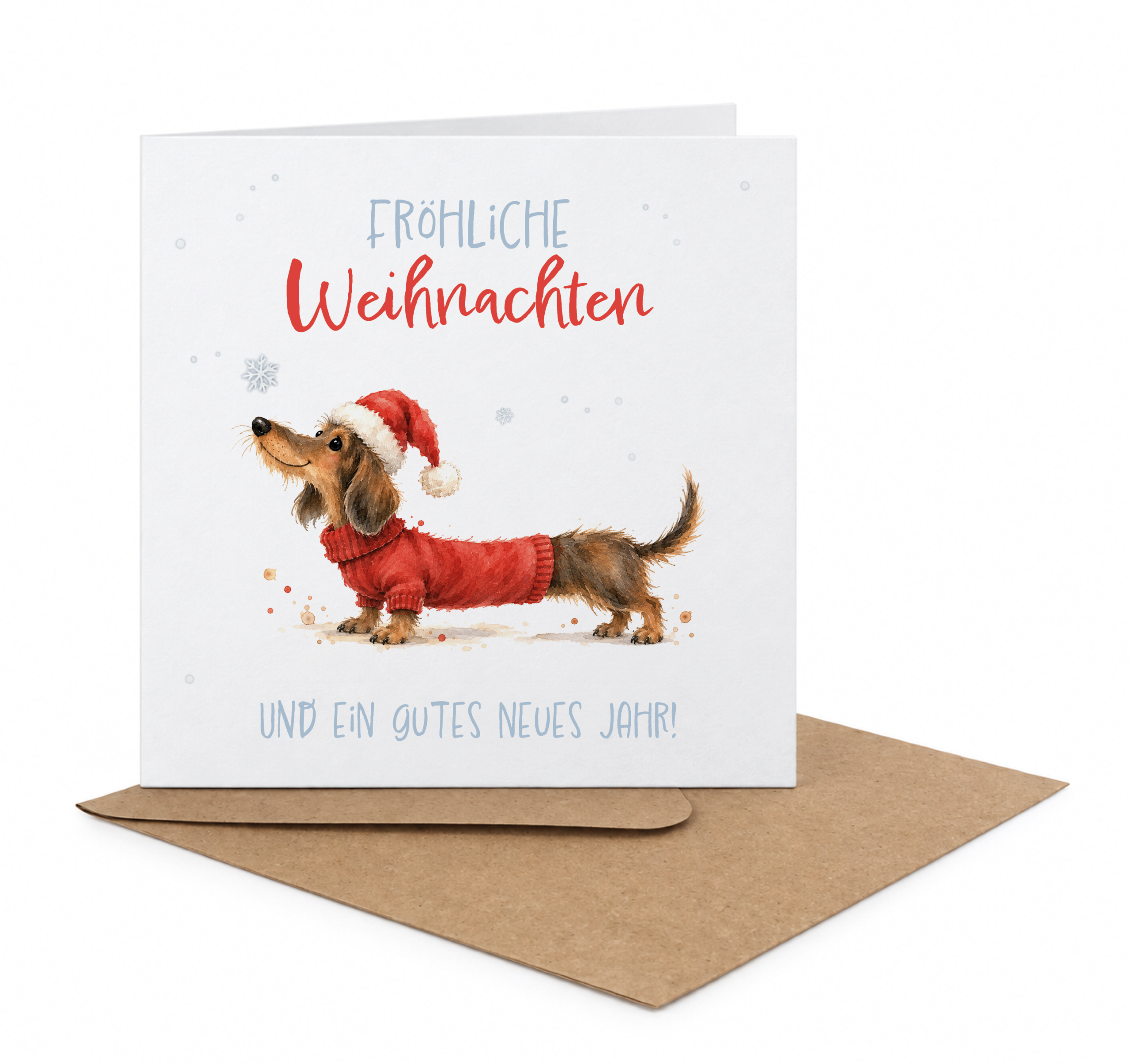 Weihnachtskarte - Dackel - 5er Set